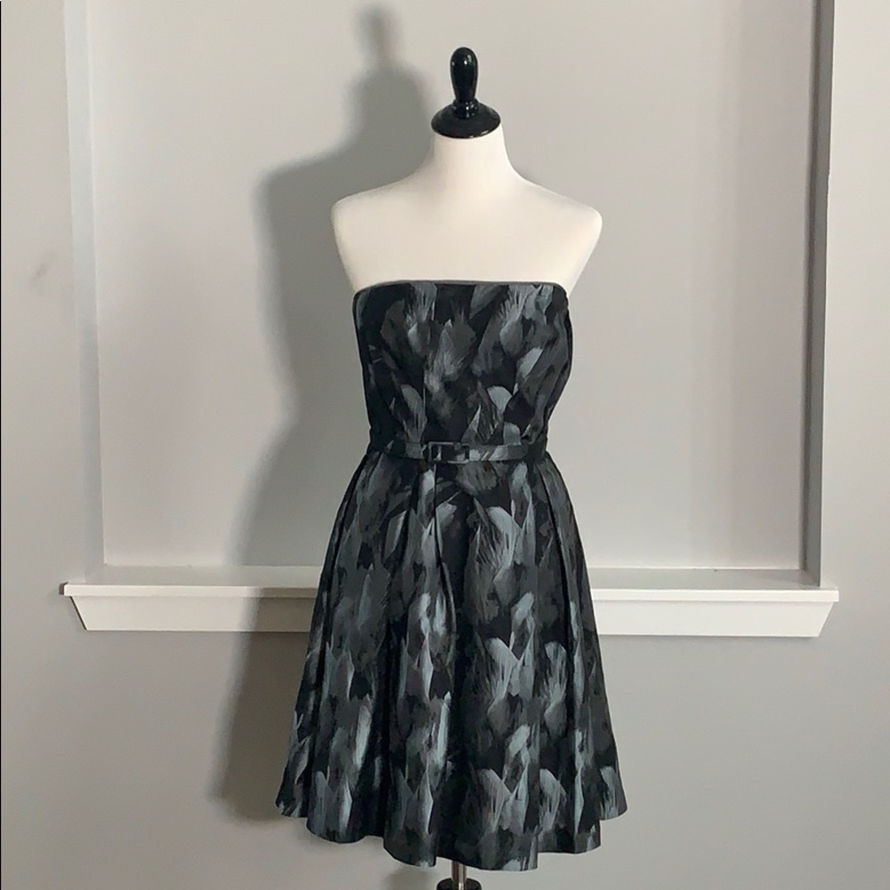 Black and Silver Stylish cocktail dress w/ belt